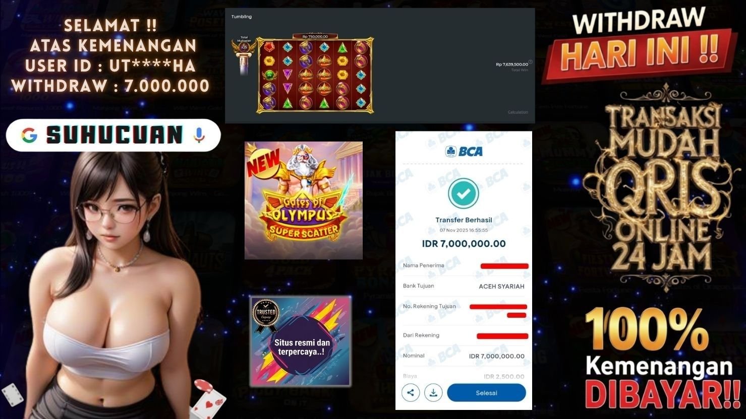 SUHUCUAN JACKPOT SLOT GATES OF OLYMPUS SUPER SCATTER